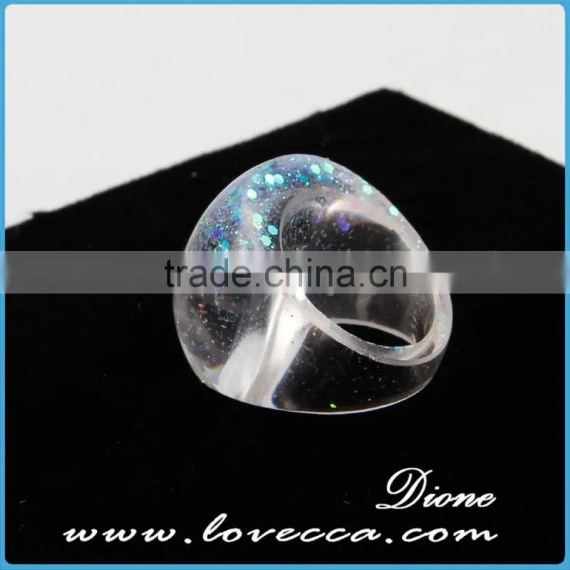 Clear resin rings for girls ,pressed real dried flowers resin ring