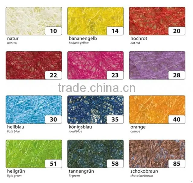 colorful sisal wool 50g for packing material