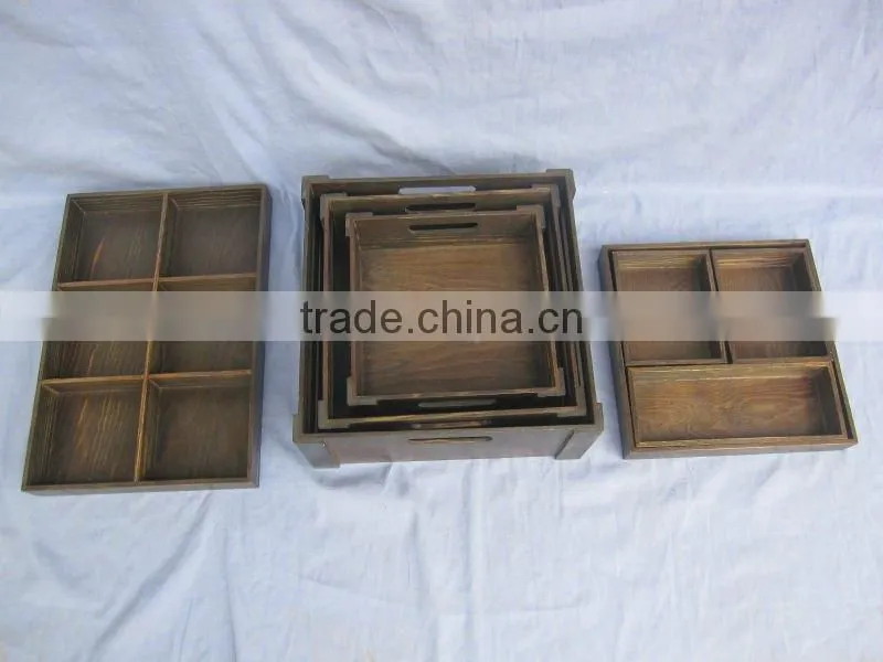 carbonized healthful wooden fruit tray,wooden tray
