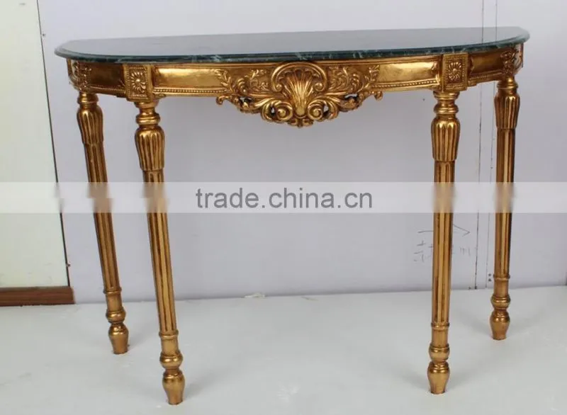 French Style Green Marble Console Tables For Sale