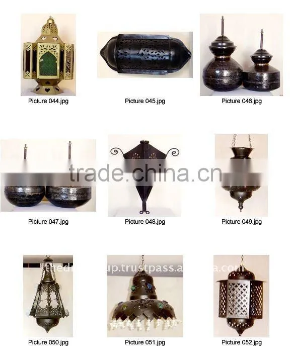 Antique Metal Hanging Indian Lanterns-C