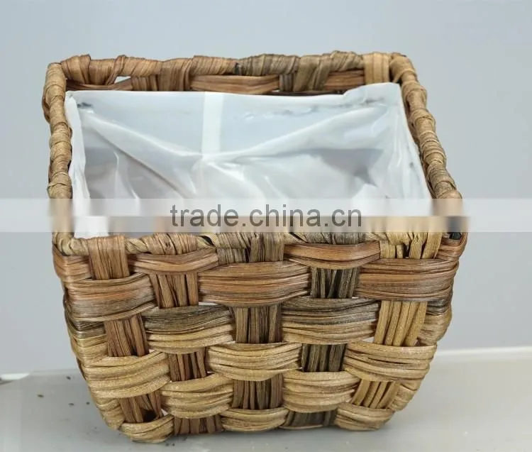 PE plastic woven garden flowerpot
