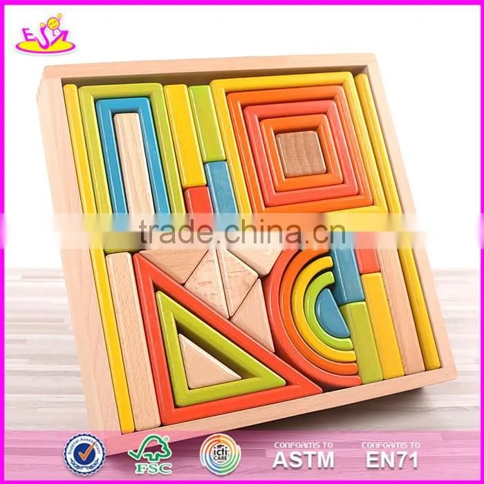 2017 New design best educational blocks wooden kids construction toys for sale online W13A135