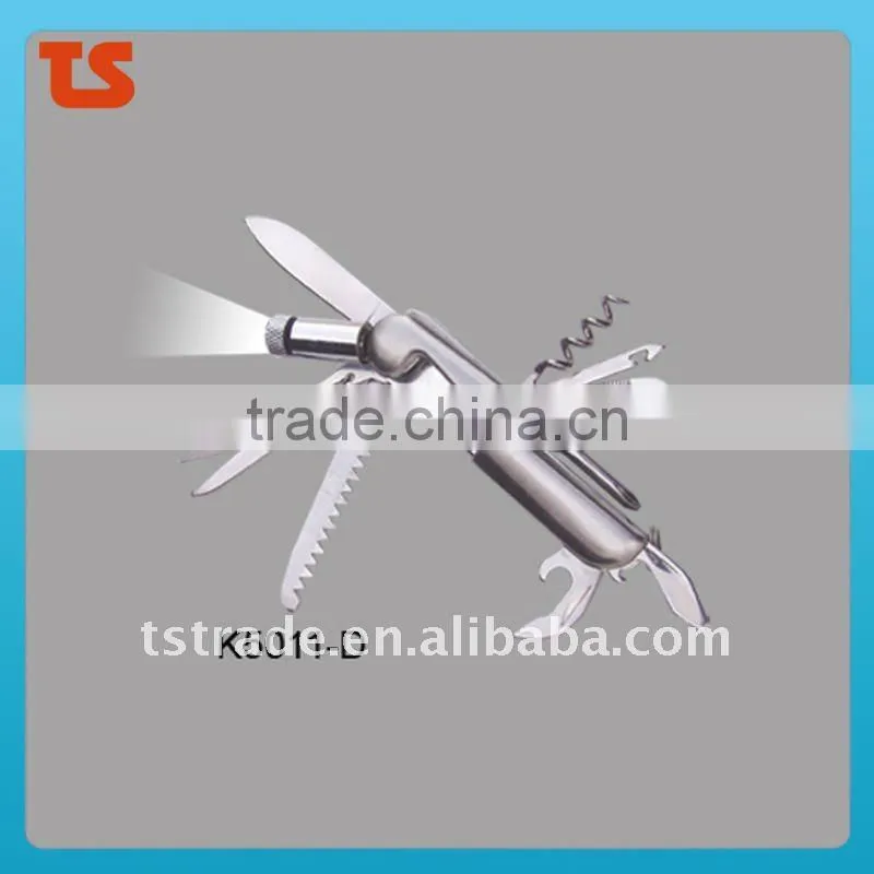2014 New design multi function novelty pocket knife with LED light K5011G4