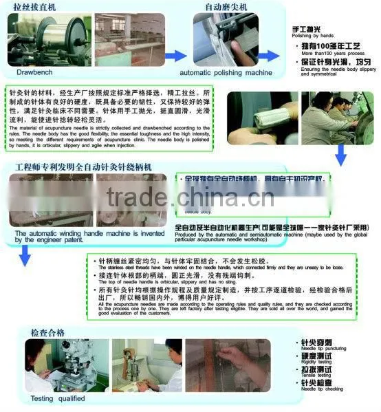 stainless steel acupuncture needles for single use