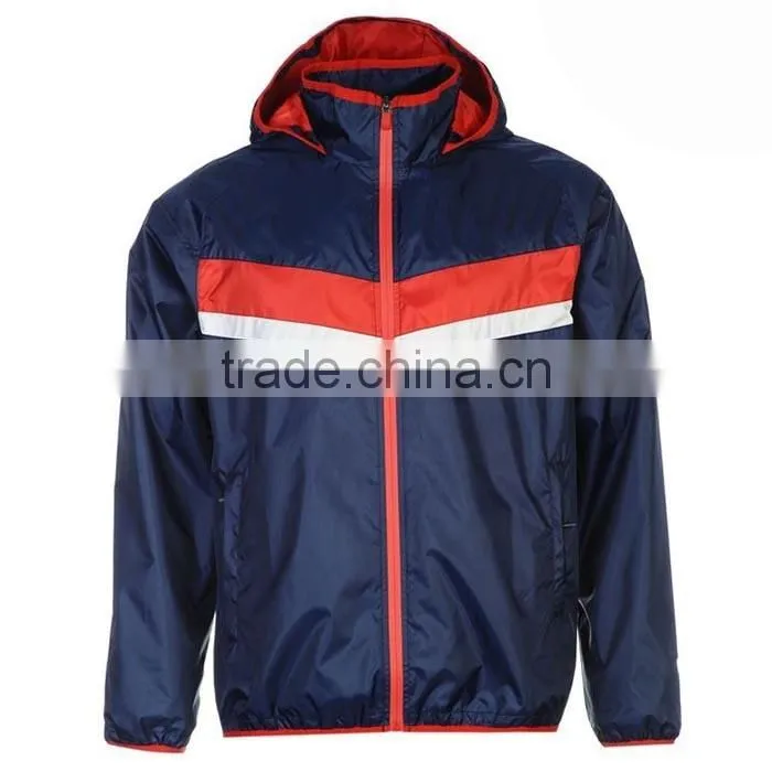 100% Polyester Mock Neck Collar Lightweight Wind Breaker