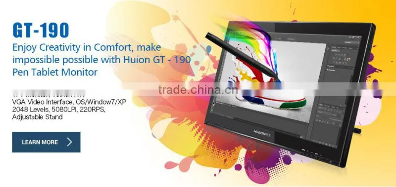 HUION GT-190 19 inch Graphic Design tablet pen drawing animation monitor
