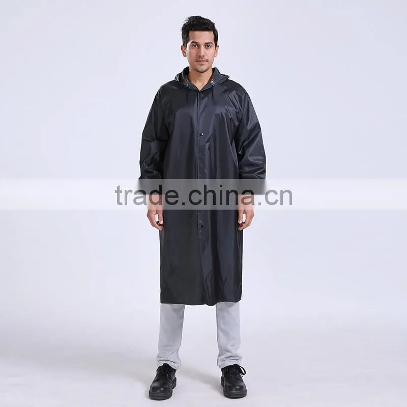 Long raincoat poncho hooded long polyester rain coat one piece rain coat waterproof