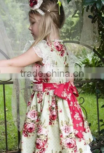 Vintage Rose Country Chic Holiday Bo Peep Dress Matching Ruffle Pant