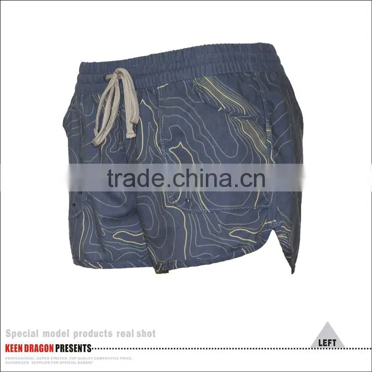 Manufacture Customer Design Summer Wear Girl's Shorts Womens Beach Swim Shorts