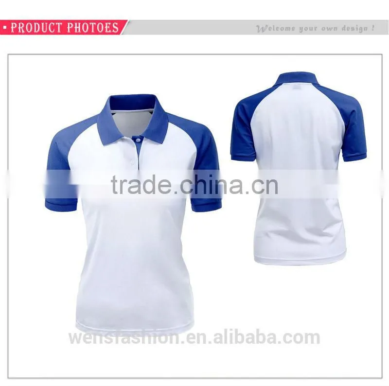 Fancy Girls 100% Cotton Custom color combination polo shirt wholesale