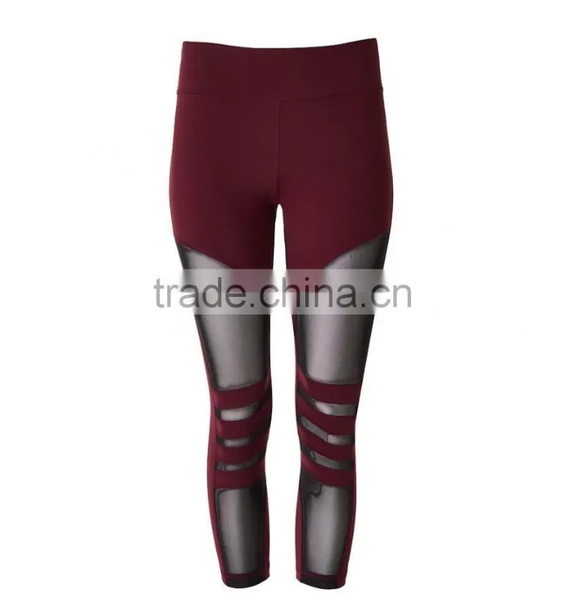 high waist Ladies Mesh Cropped Legging Women Custom Yoga Pants new mix leggings wholesale