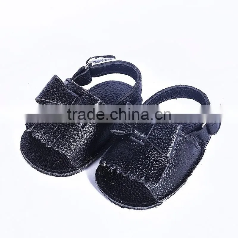New design fringed genuine leather baby sandals, baby fringed sandals
