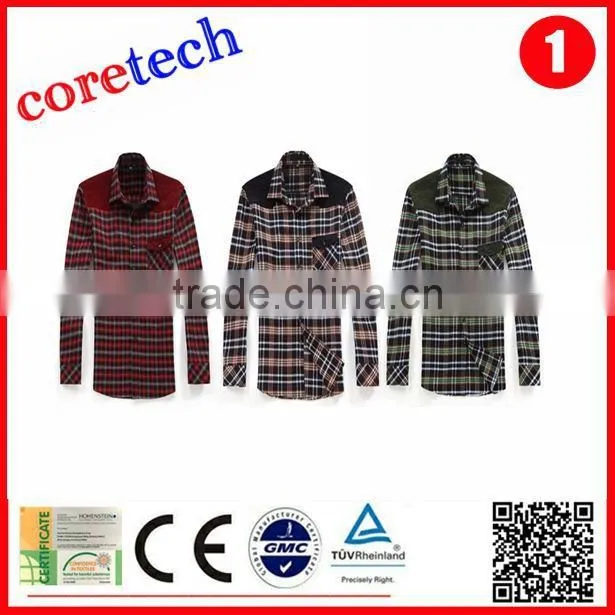 brushed breathable check shirt factory
