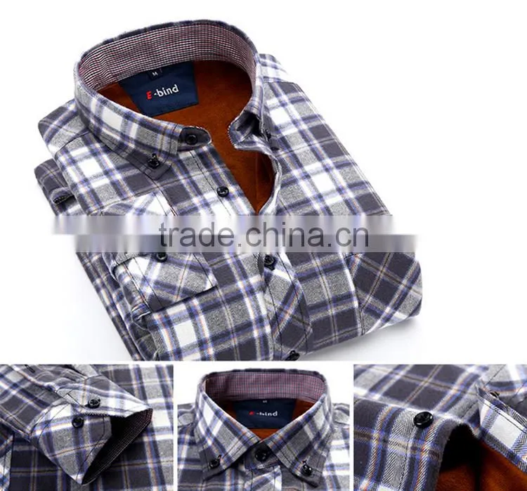 Alibaba wholesale plaid microfiber flannel shirt designs for men fashionable dress shirt manufacturers