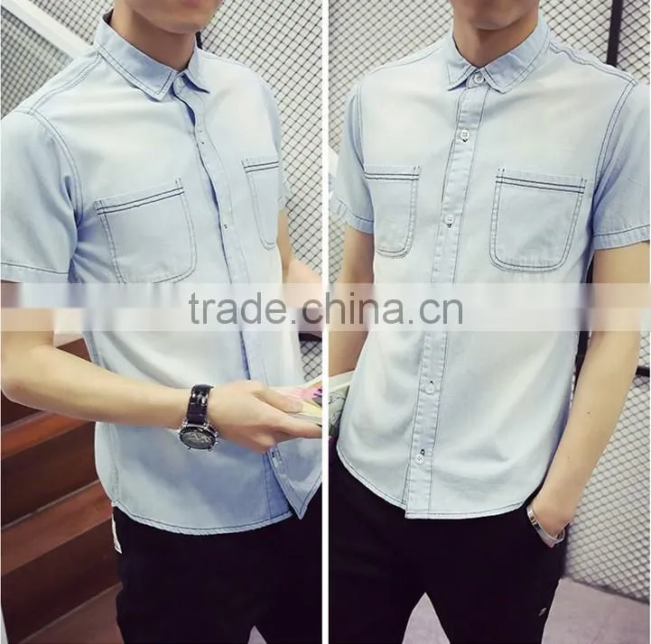 Short sleeve shirt retro plus-size half sleeve lining cowboy clothing