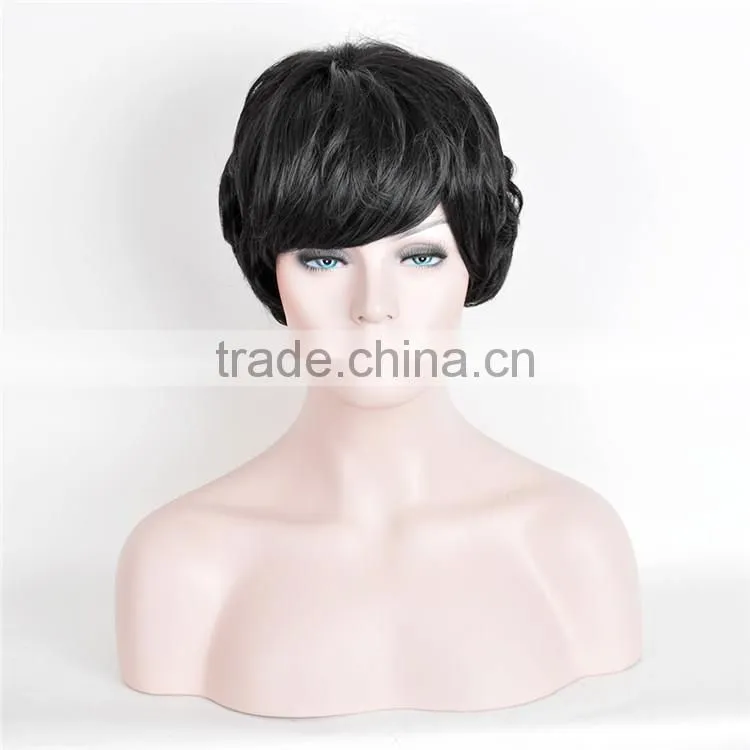 Wholesale Girls Short Black Cosplay Wigs