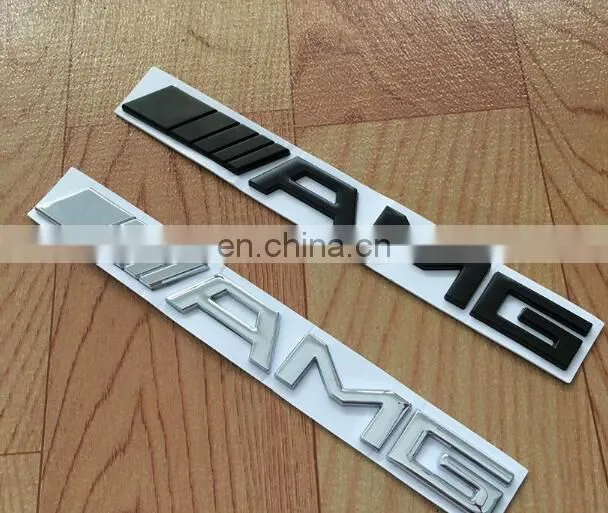AMG Metal Emblem Badge Logo Alloy Car Logo Grill Badge for car decoration 3D ABS Chrome Black Sticker Emblem 3D Car Badges 185mm