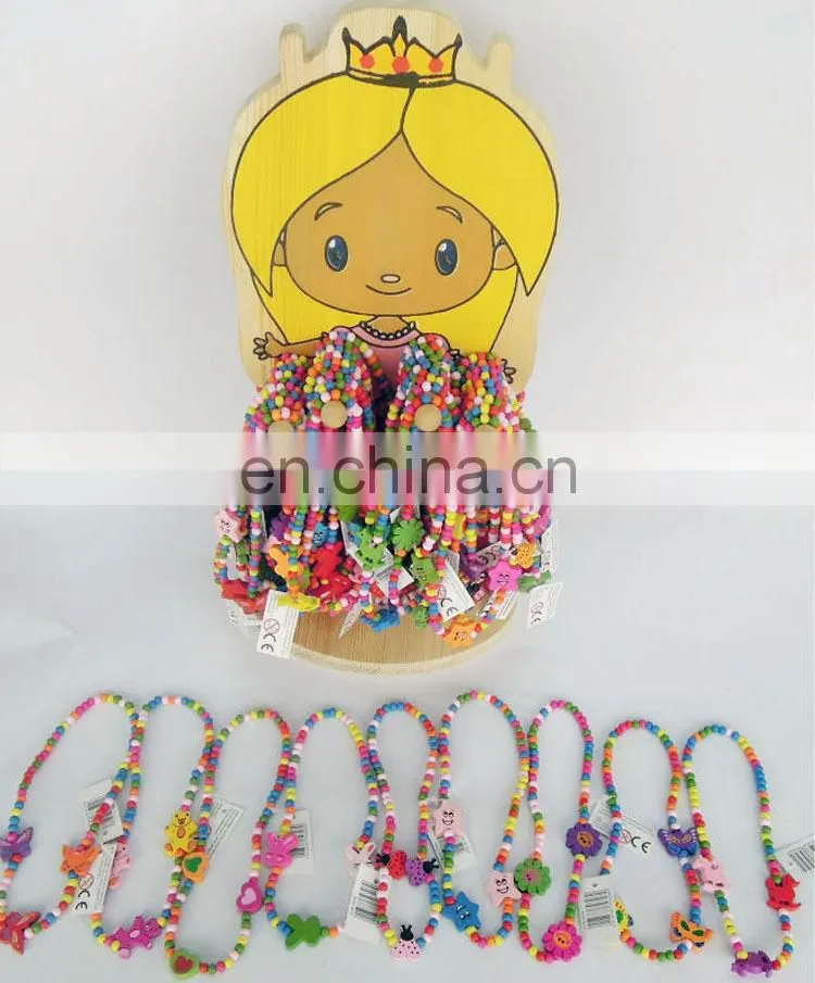 fashion jewelry animal pandent wood necklace for children