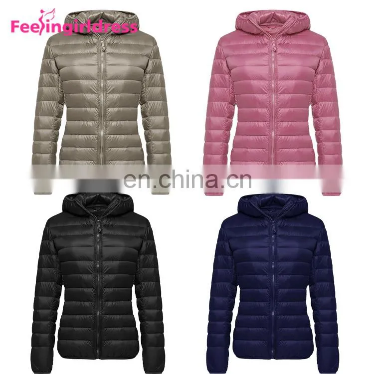 Best Selling Winter Ultra Light Red Women Goose Down Jacket For Winter