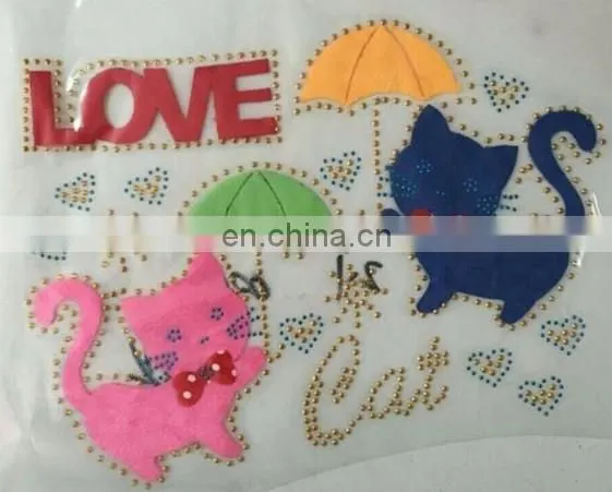 Cute Rhinestone Chenille Hot Fix Motif Embroidered Patches