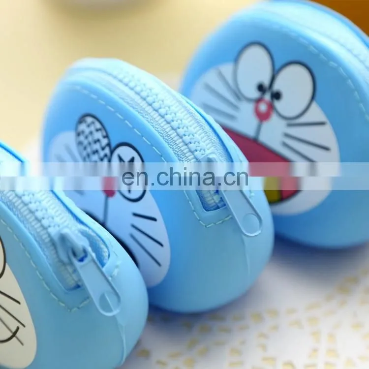 Women Gender Round Key Bags Customized Plain Silicone Coin Purse Wallets