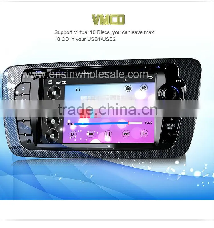Erisin ES7695M 7" 2 Din Bluetooth Car Radio with GPS 3G for SEAT IBIZA