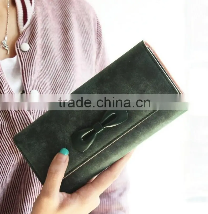 fashional Trendy and popular Pu leather Butterfly bow wallet Purse Cartera para dama de calidad Carteira