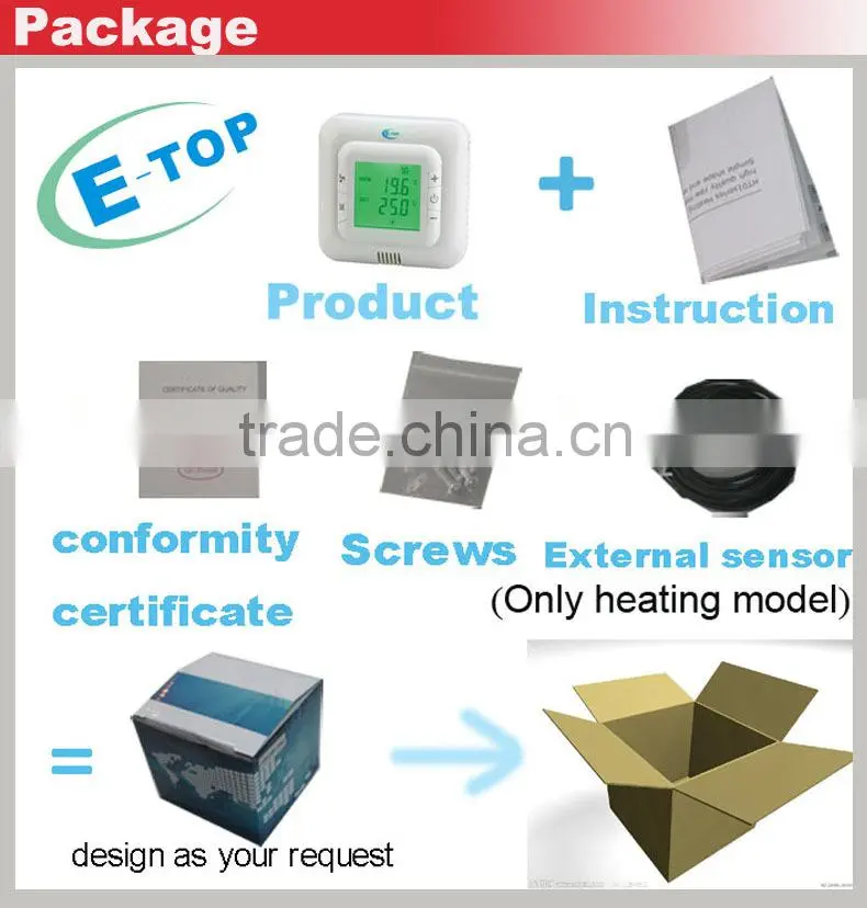 RF wireless heating room thermostat for gas boiler