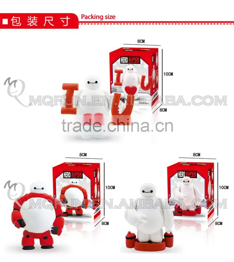Mini Qute Bonnie kawaii big hero 6 baymax DIY American cartoon model building block plasticine clay educational toy NO.BN9999-3