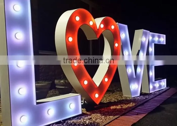 ACS White light led bulbs frontlit love 3d letters