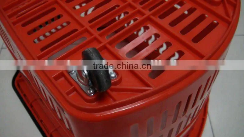 Double handle supermarket plastic shopping basket