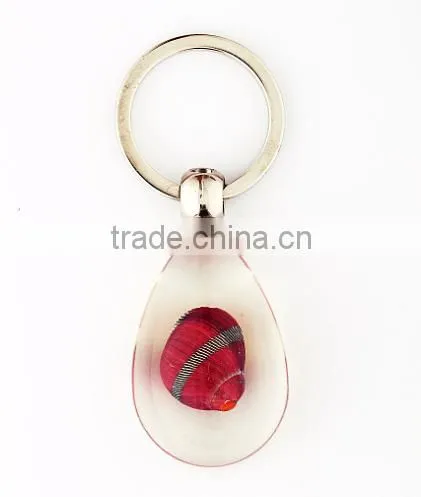 2016 Hot selling keychain with real sealife red shell