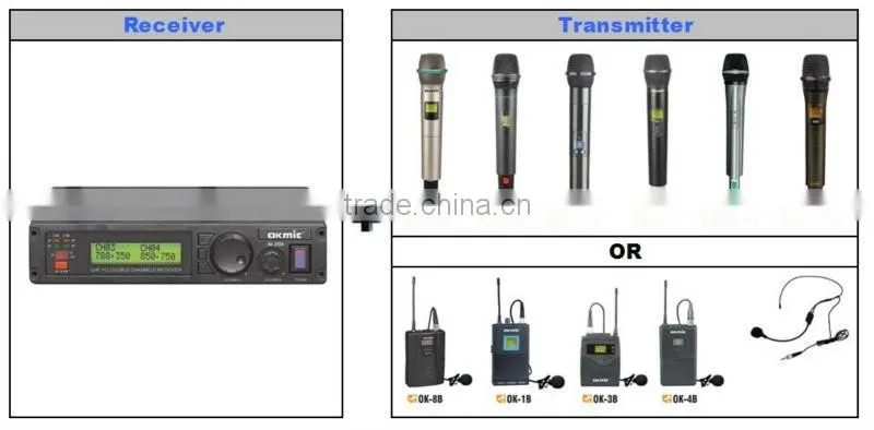 Professional wireless handheld microphone OK-2000+OK-2H