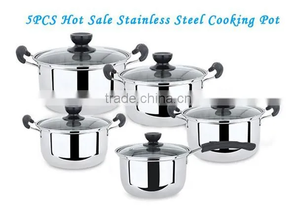 Cookware set 2016 cooking pot stainless steel soup pot with handles