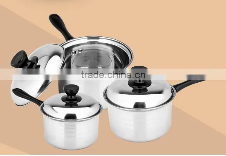 stainless steel capsuled bottom saucepan/ milk boiling pot/ stock pot in cookware