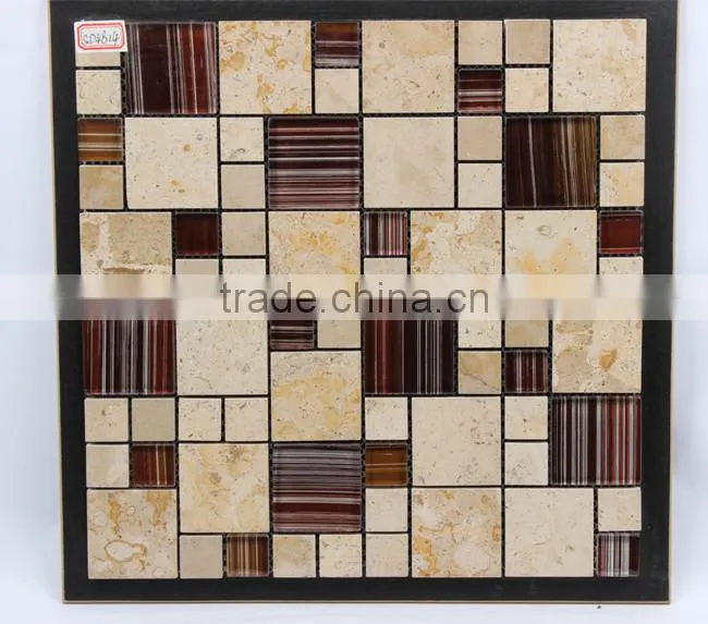 Natural mix color mosaic stone tile