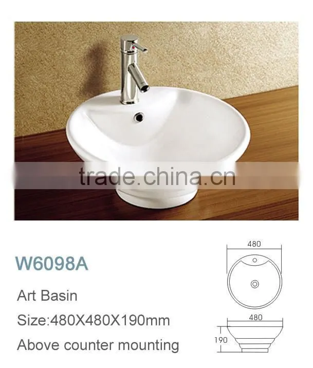 Alibaba made in china bathroom designs art basin size