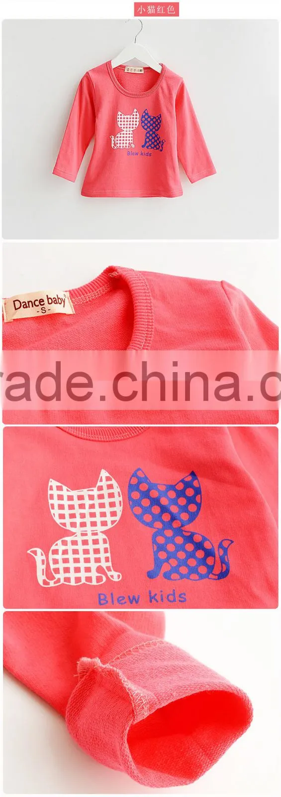 2015 infant toddler clothing kids t-shirt cute pattern printing long sleeve girls outfit tops tshirts