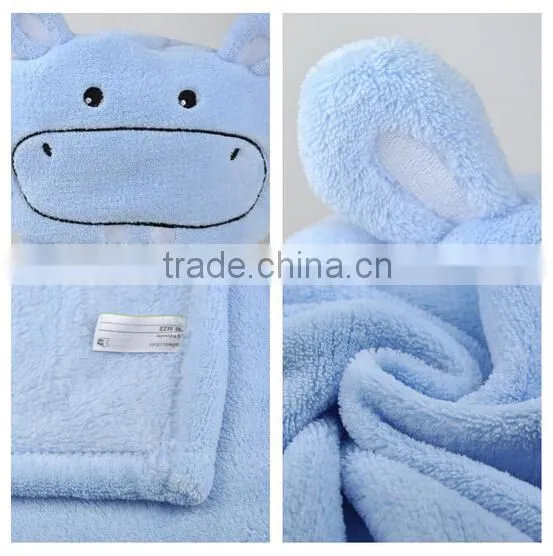 Cartoon design soft warm cheap newborn coral fleece blanket baby