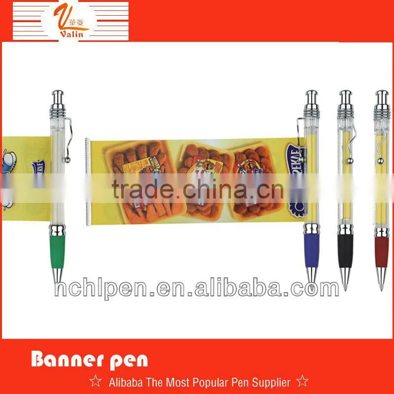 Click Banner pen,scroll ball pen,flag pen for promotion