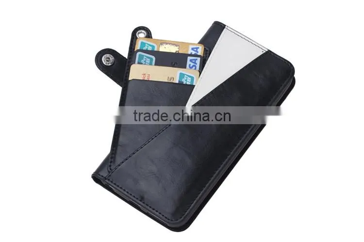Manufacturer Wholesale PU leather cell phone case for iPhone 6/6s,protective card holder case with shrapnel