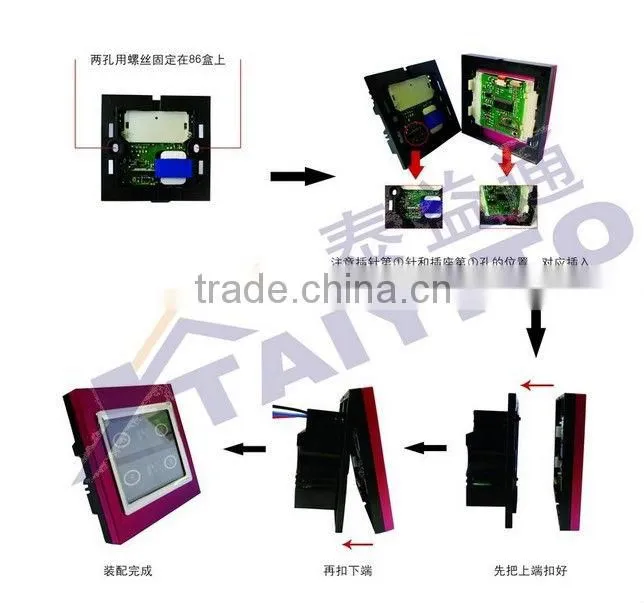 TAIYITO Zigbee Wireless drawbench crystal chandelier touch screen switch