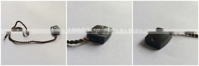 quality string seal tag, hang tag string, garment plastic seal tag/ Deep Coffe string seal string puppet