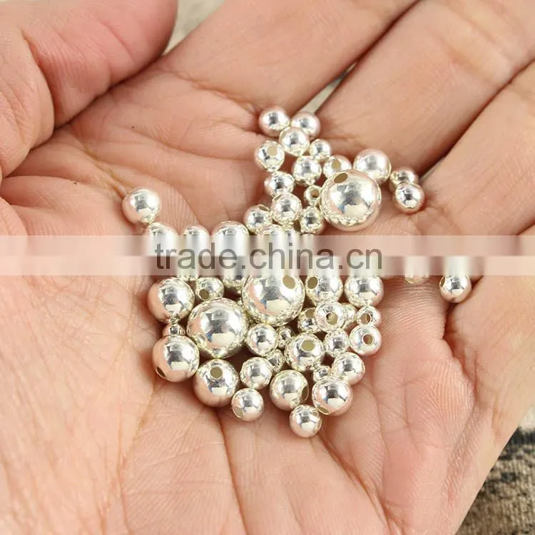 JF9201 925 Sterling Silver Round Ball Beads