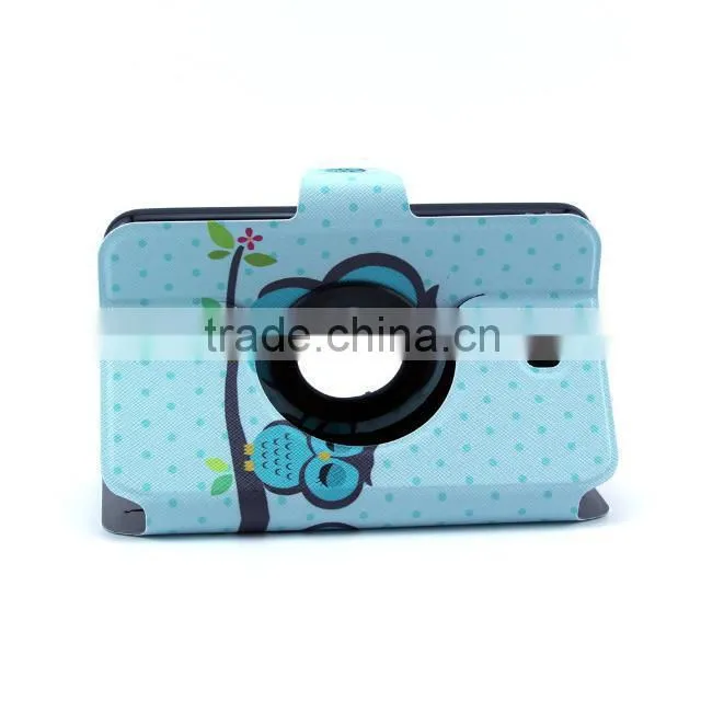 Owl pattern leather case for samsung galaxy tab 3 p3200 p3210 t210 7.0