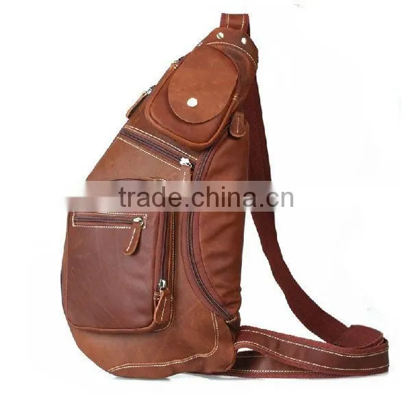 Men genuine leather chest pack bag toiletry bag men best men waitst bag hobo bag