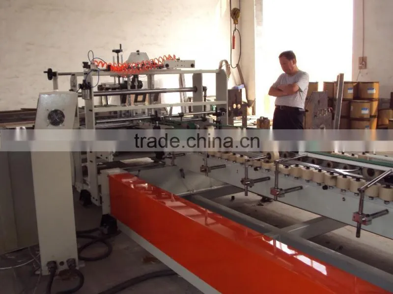 high speed automatic carton box folder gluer machine with strapping machine
