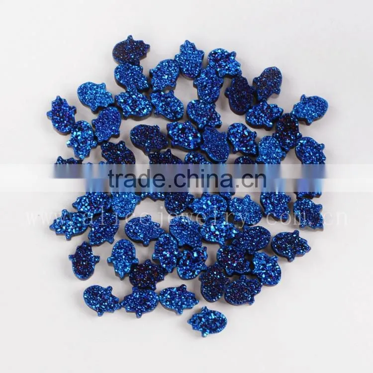 AAA top quality hamsa shape agate druzy stones beads cabochon wholesale