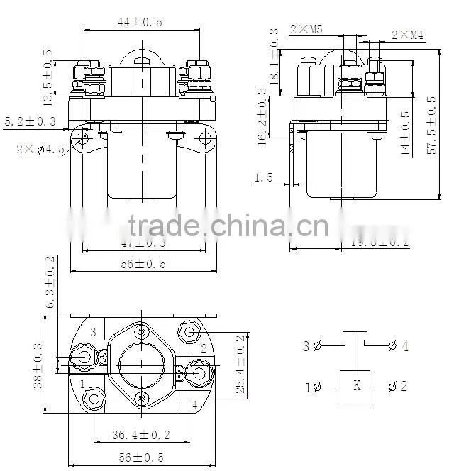 50 Ampere normal open dc contactor